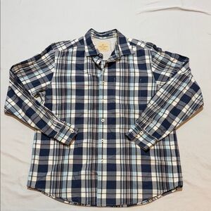 Men’s Tommy Bahama Blue and White Plaid Button-Down Shirt